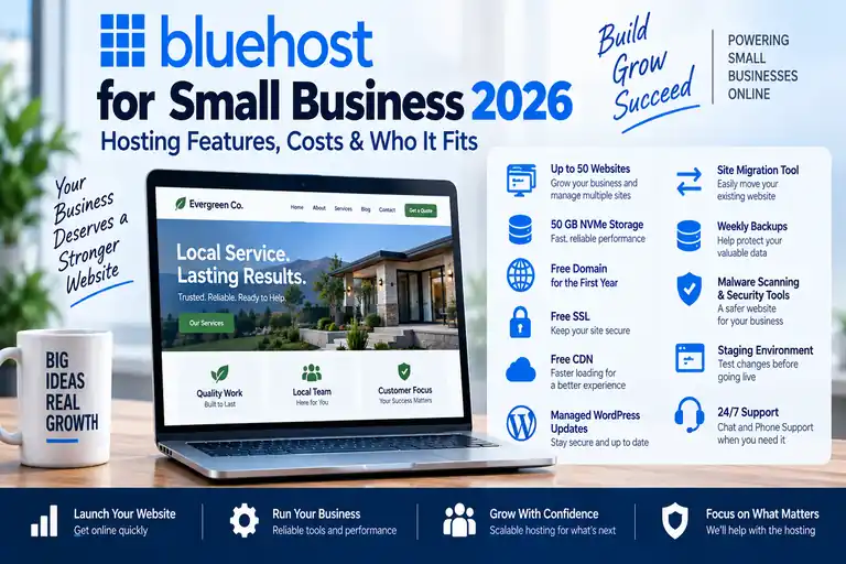 Bluehost Review 2026 – Pricing, Performance, Pros & Cons Bluehost review 2026 with pricing, performance, pros and cons